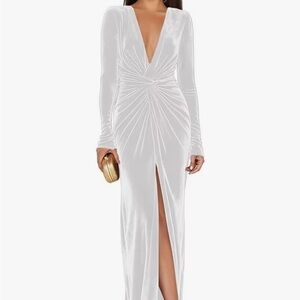 Elegant White Long Sleeve Dress